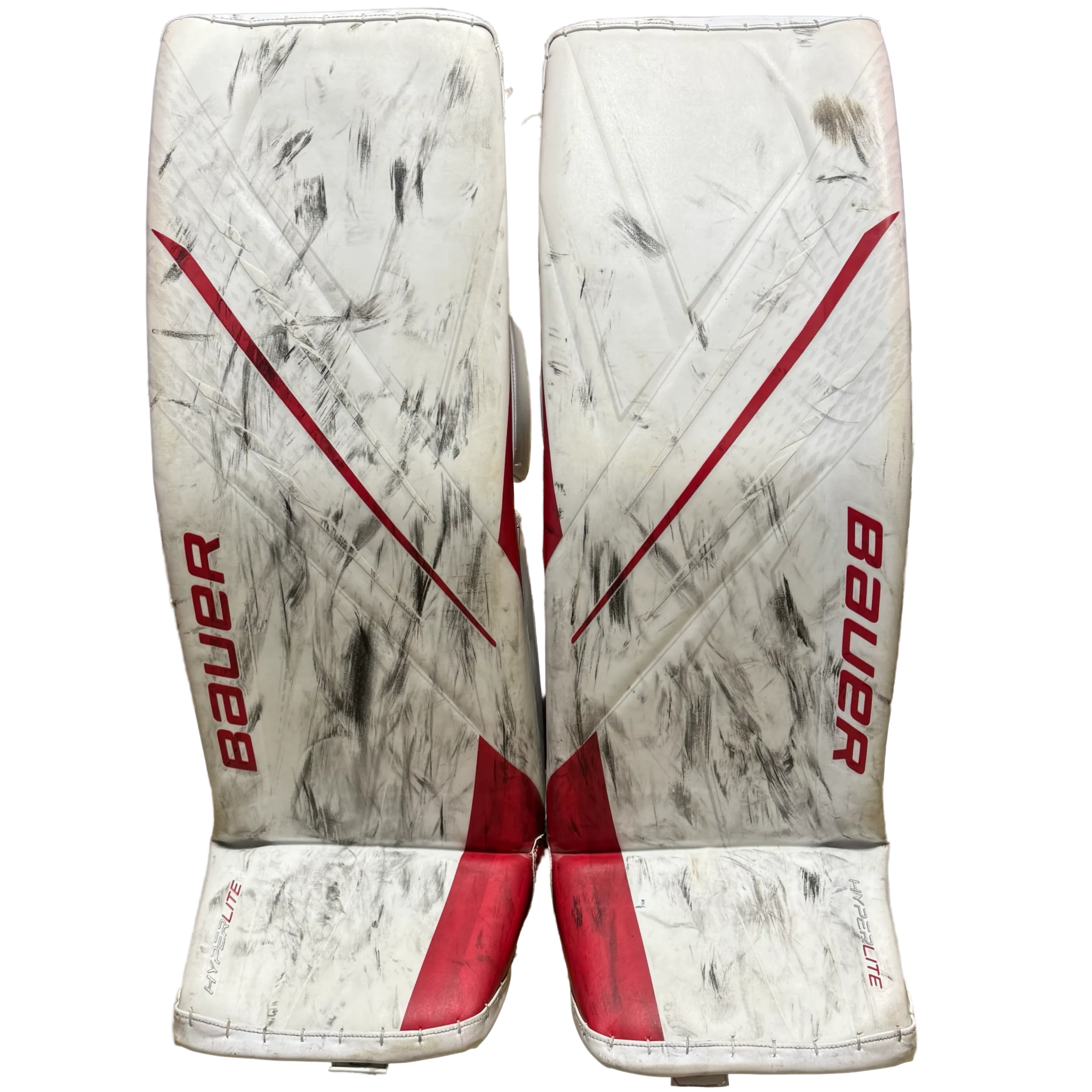 Occasion – Coussinets de gardien Bauer Vapor Hyperlite Pro Stock (blanc/rouge)